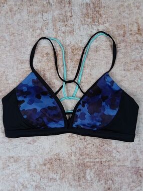 Athleta Freestyle Camo Bikini Top Swimming Top Size Small
